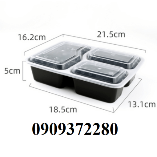 Hộp nhựa 3 ngăn cao cấp