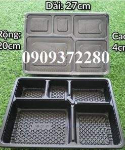 Hộp nhựa 5 ngăn dùng 1 lần